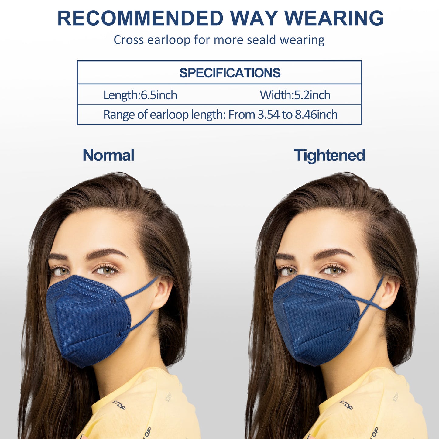 HUHETA KN95 Face Mask, 30 Pack Individually Wrapped, 5-Ply Breathable & Comfortable Safety Mask, Filter Efficiency=95%, Protective Cup Dust Masks Against PM2.5 (Royal Blue Mask)