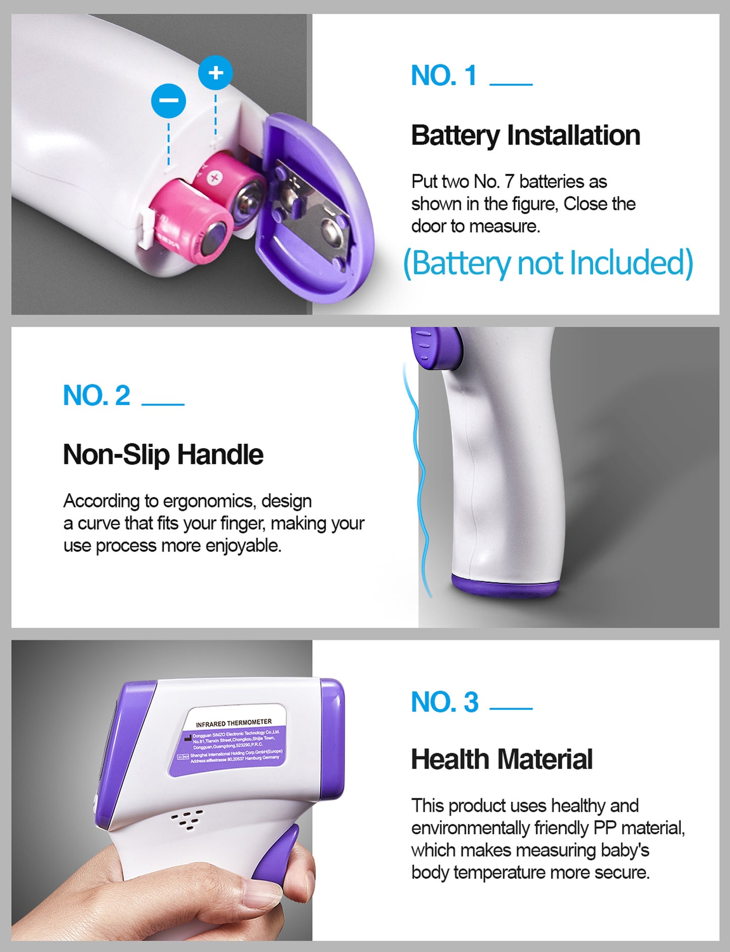 Infrared Thermometer for Adults, Non Contact Forehead Thermometer with Fever Alarm, Accurate Reading and Memory Function, Body Temperature & Surface of Objects Use
